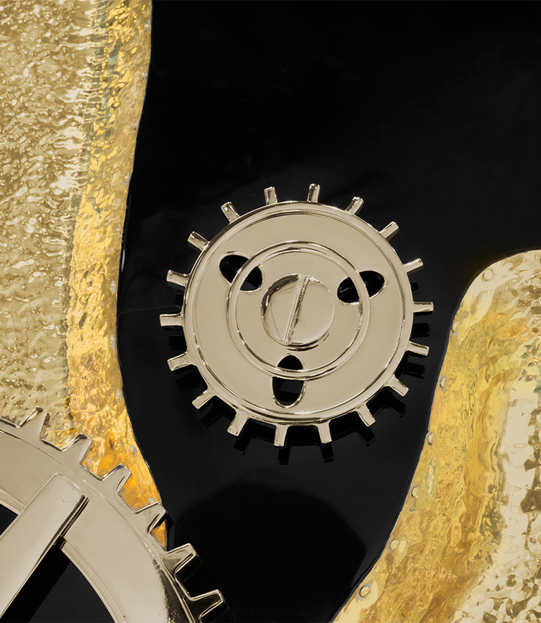 Millionaire Safe - Gold Luxury with Silver Plated Gear-Wheel - Home'Society