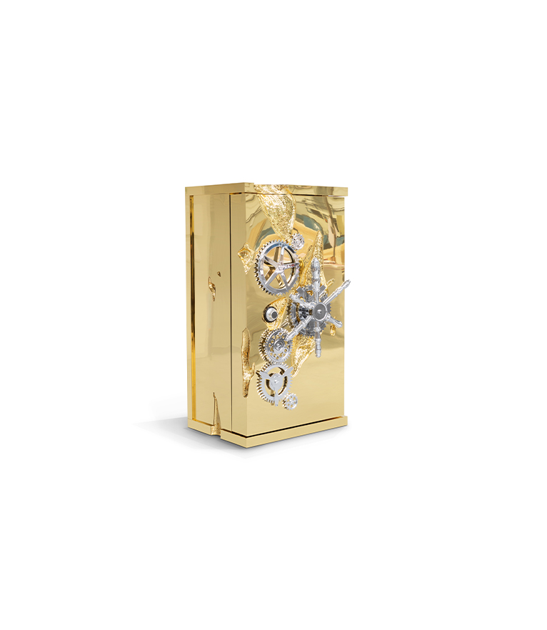 Millionaire Safe - Gold Luxury with Silver Plated Gear-Wheel - Home'Society