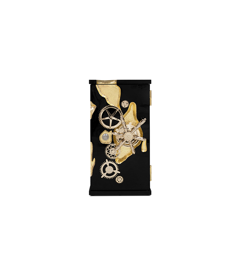 Millionaire Safe - Gold Luxury with Silver Plated Gear-Wheel - Home'Society