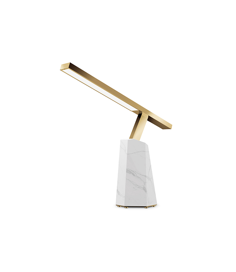 Nebo Table Lamp - With Carrara Marble Base - Home'Society