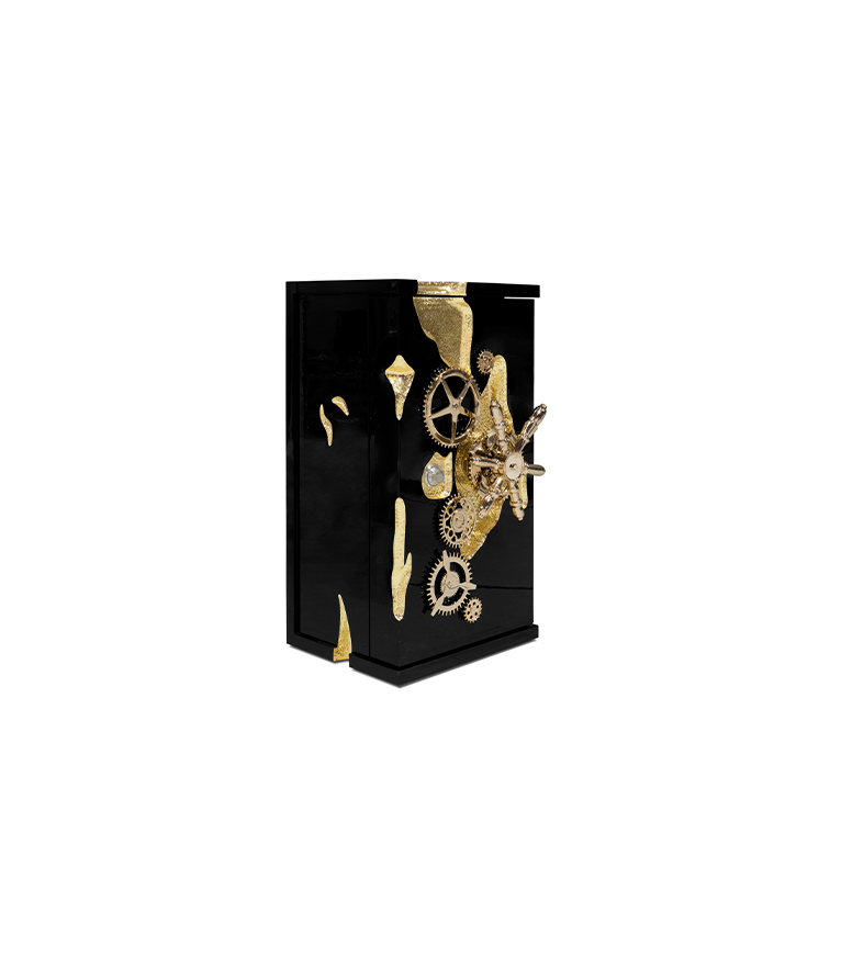 Millionaire Safe - Gold Luxury with Silver Plated Gear-Wheel - Home'Society
