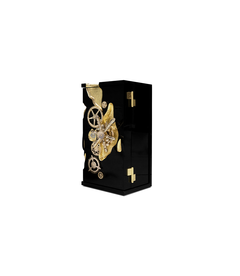 Millionaire Safe - Gold Luxury with Silver Plated Gear-Wheel - Home'Society