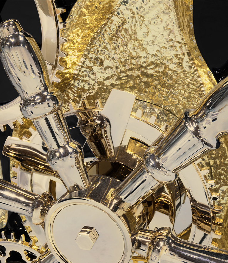 Millionaire Safe - Gold Luxury with Silver Plated Gear-Wheel - Home'Society