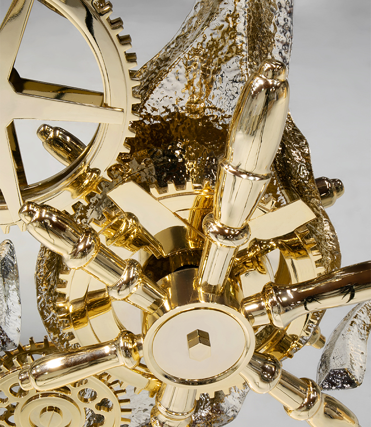 Millionaire Safe - Gold Luxury with Silver Plated Gear-Wheel - Home'Society