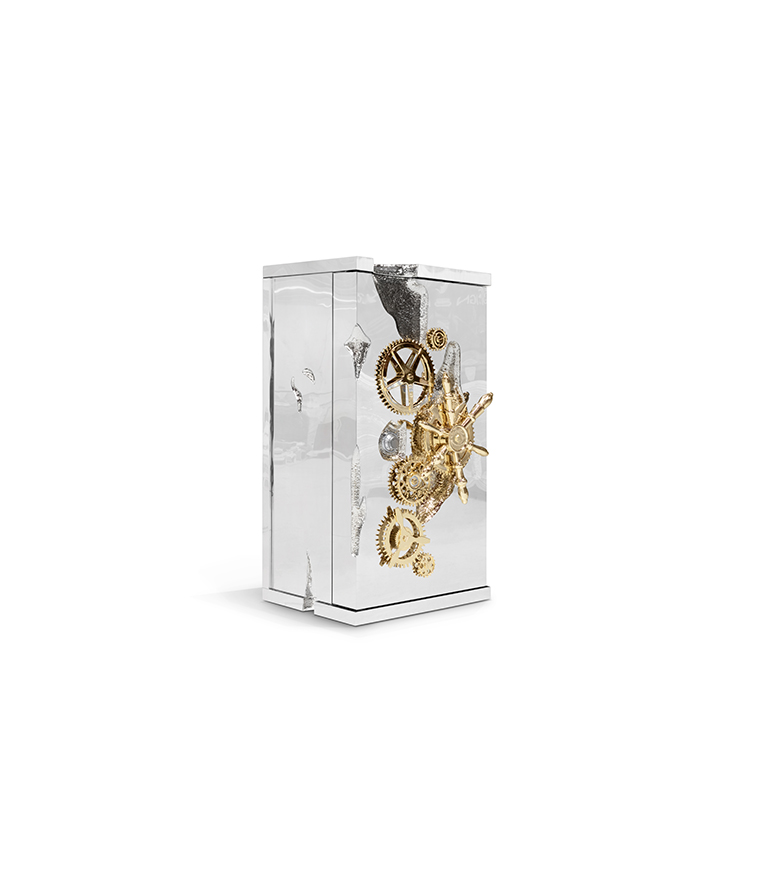 Millionaire Safe - Gold Luxury with Silver Plated Gear-Wheel - Home'Society