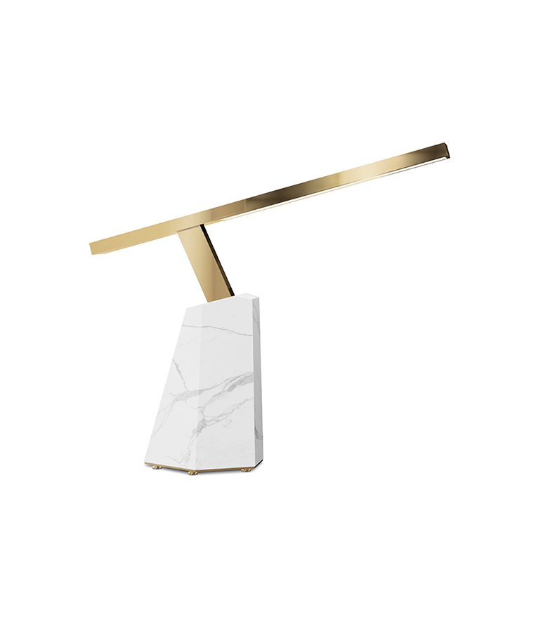 Nebo Table Lamp - With Carrara Marble Base - Home'Society