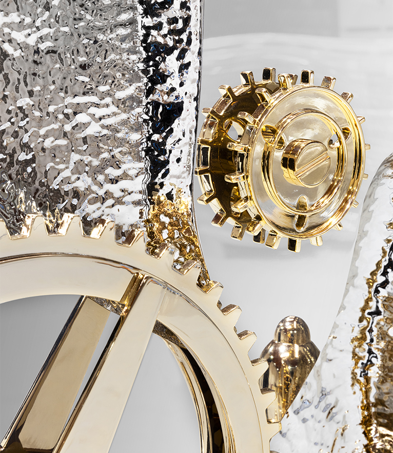 Millionaire Safe - Gold Luxury with Silver Plated Gear-Wheel - Home'Society