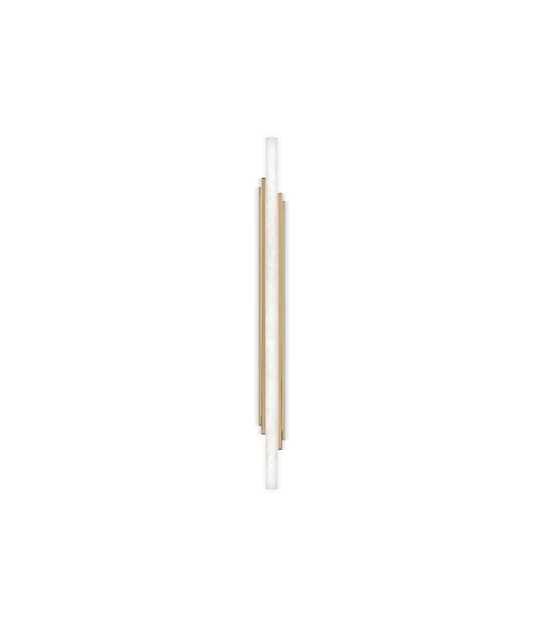 Skyline Big Wall Light - Made With Alabaster and Gold-Plated Brass - Home'Society