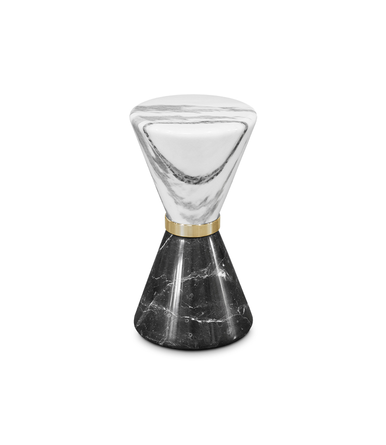 Vinicius Side Table: Made Of Nero Marquina and Estremoz Marble - Home'Society