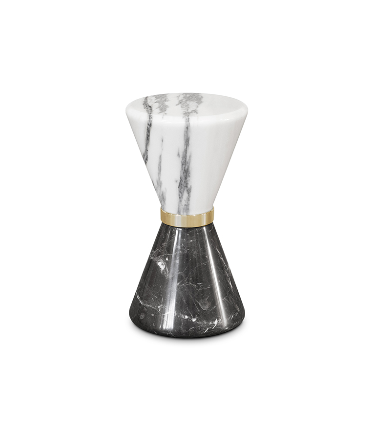 Vinicius Side Table: Made Of Nero Marquina and Estremoz Marble - Home'Society