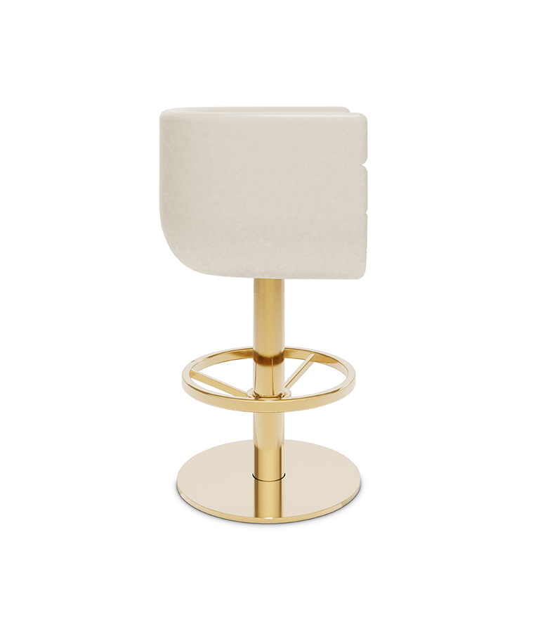 Loren Bar Chair - Upholstered In Creamy Leather - Home'Society