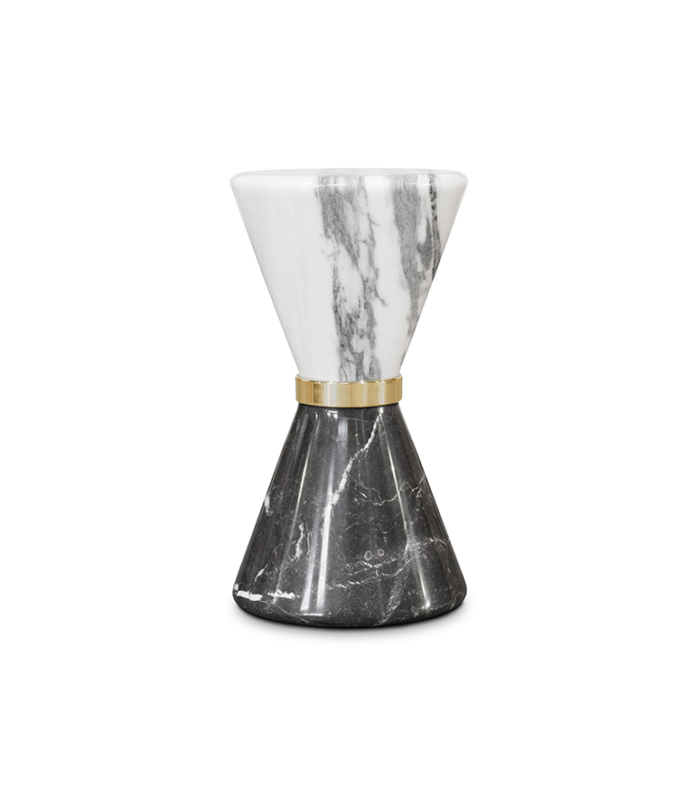 Vinicius Side Table: Made Of Nero Marquina and Estremoz Marble - Home'Society