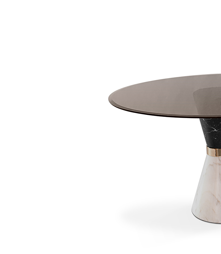Vinicius Dining Table: In Solid Marble and Curvy Hourglass Shape - Home'Society