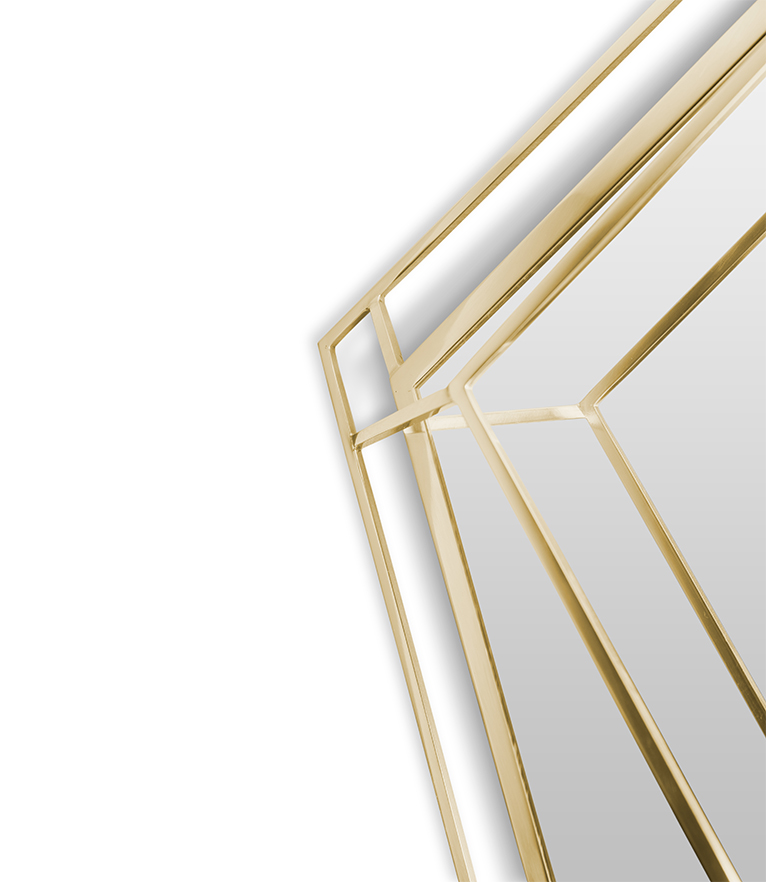 Diamond Small Mirror: With Polished Brass For An Elegant Entryway - Home'Society