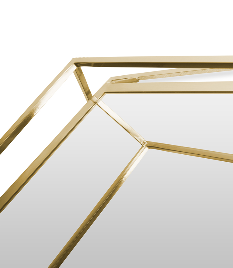 Diamond Small Mirror: With Polished Brass For An Elegant Entryway - Home'Society