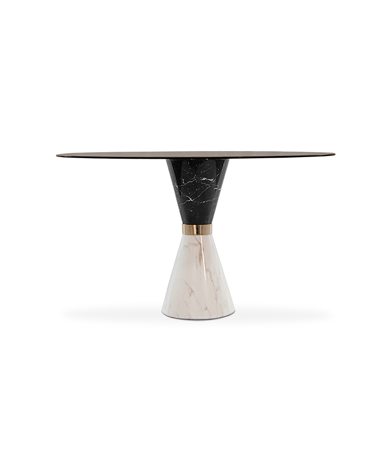 Vinicius Dining Table: In Solid Marble and Curvy Hourglass Shape - Home'Society