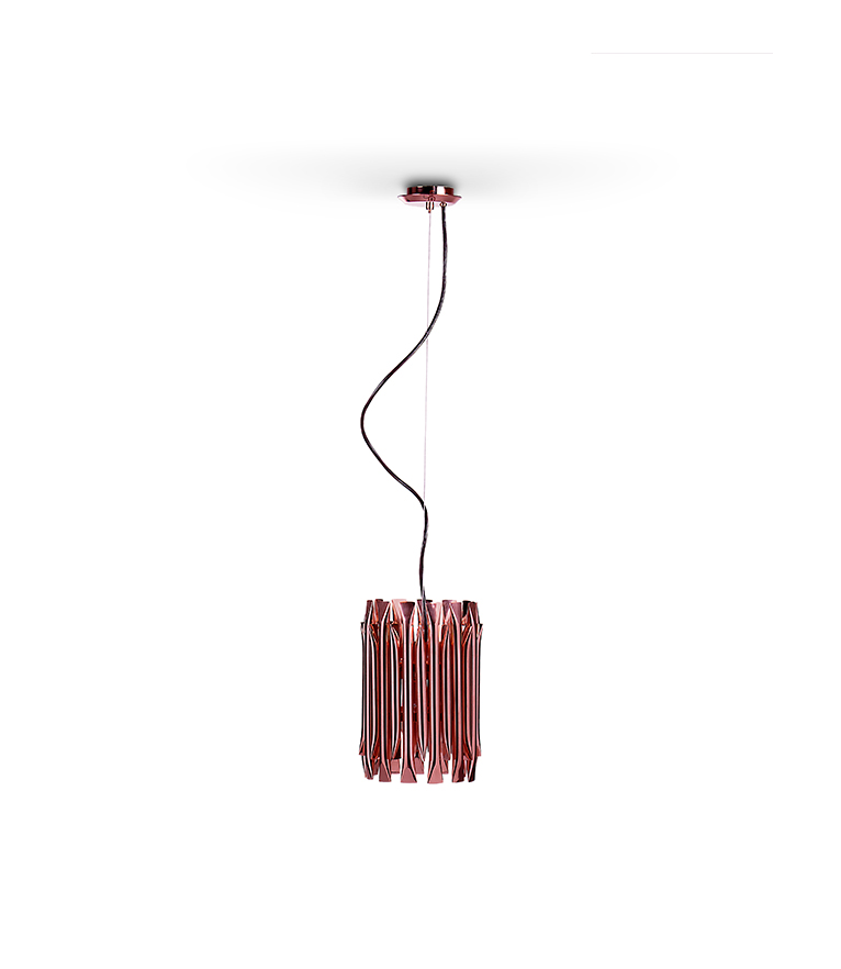 Matheny Pendant Light - Structure Made In Fine Rose Gold-Plated Brass For An Interior Design - Home'Society