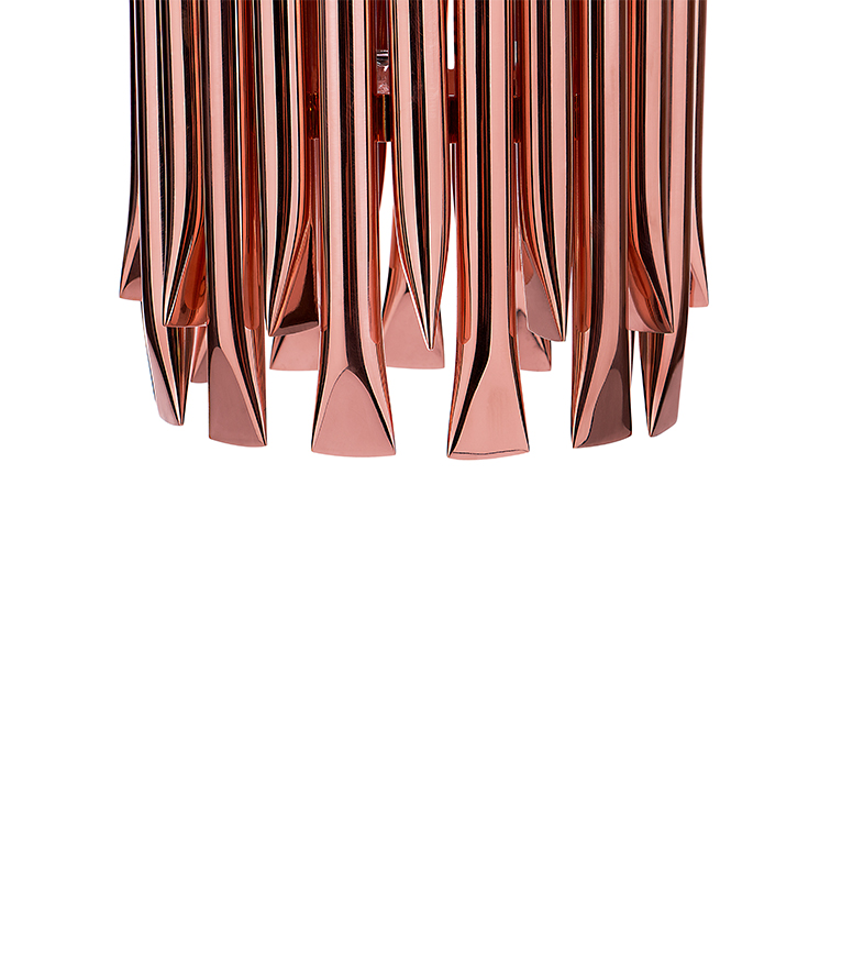 Matheny Pendant Light - Structure Made In Fine Rose Gold-Plated Brass For An Interior Design - Home'Society