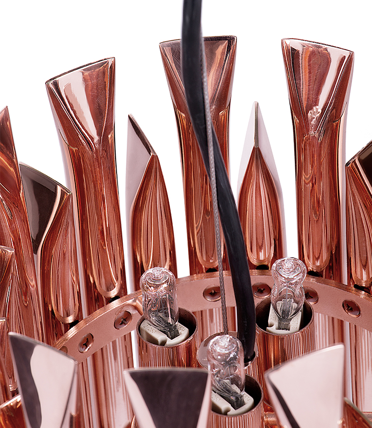 Matheny Pendant Light - Structure Made In Fine Rose Gold-Plated Brass For An Interior Design - Home'Society