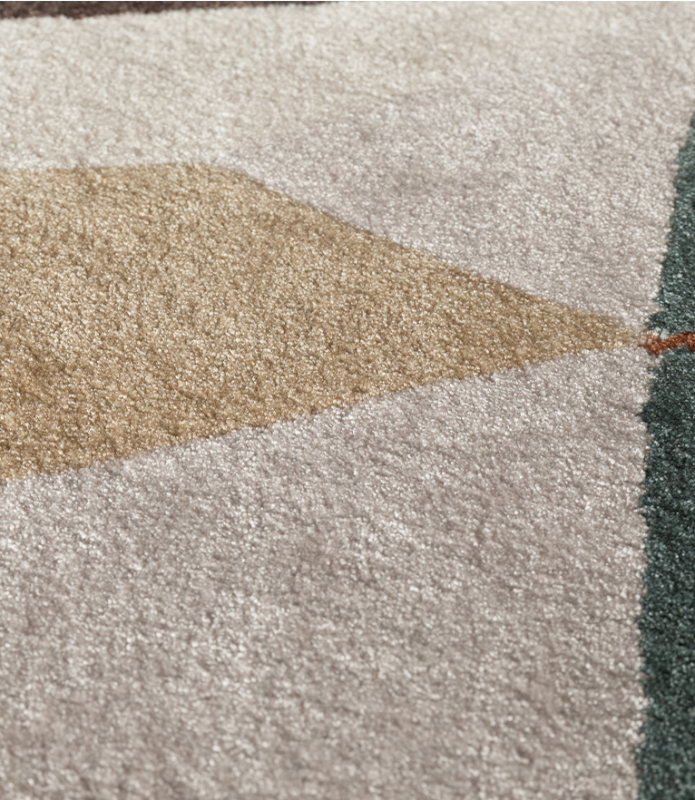 Diamond Area Rug: Hand-Tufted In Botanical Silk - Home'Society