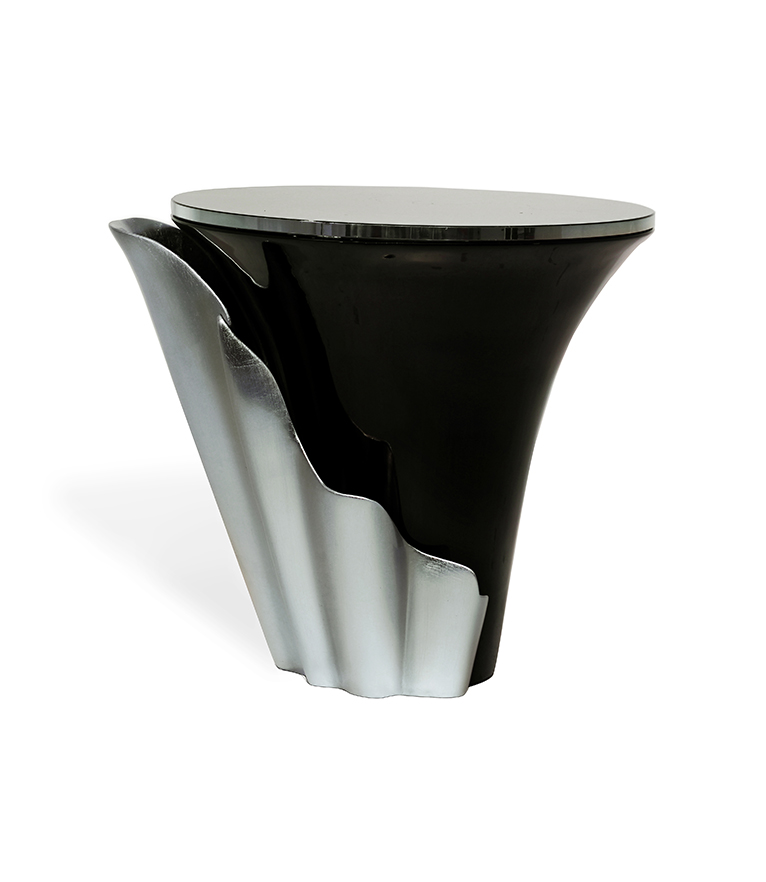 Yasmine Side Table - Sultry Silhouette From Tailored Marble And a Solid Wooden Base - Home'Society