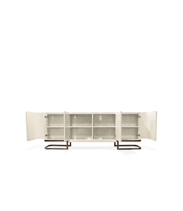 Latte Sideboard - In High Gloss Cream To A Minimalist Home Decor - Home'Society