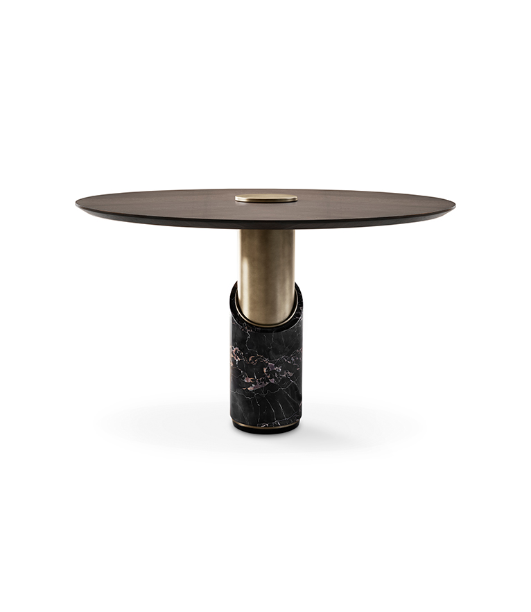 Breve II Dining Table - Sleek And Crafty Round Walnut - Home'Society