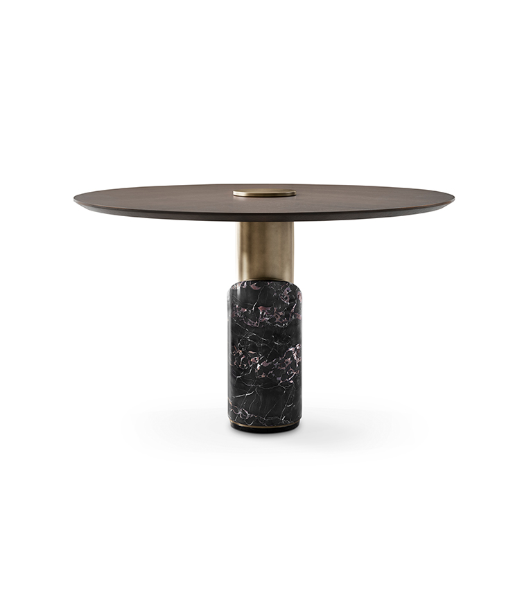 Breve II Dining Table - Sleek And Crafty Round Walnut - Home'Society
