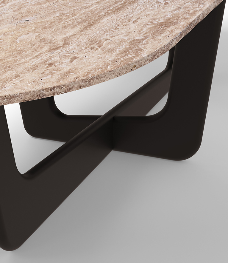 Napoli Oval Dining Table: With Travertine Stone Table Top - Home'Society