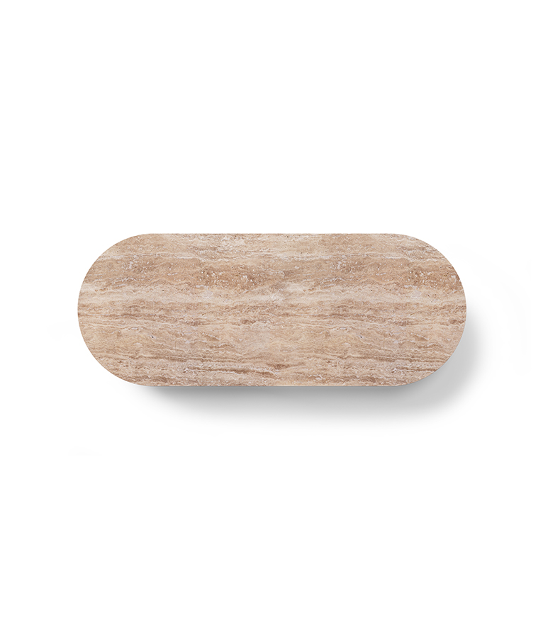 Napoli Oval Dining Table: With Travertine Stone Table Top - Home'Society
