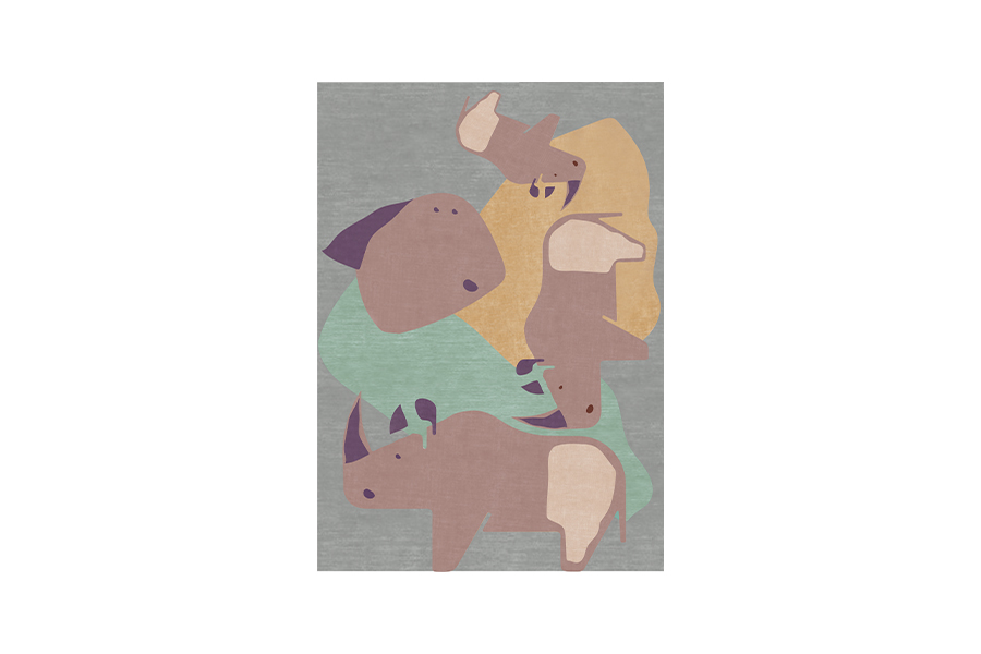 The Rhino's Troupe Rug - World Full Of Music