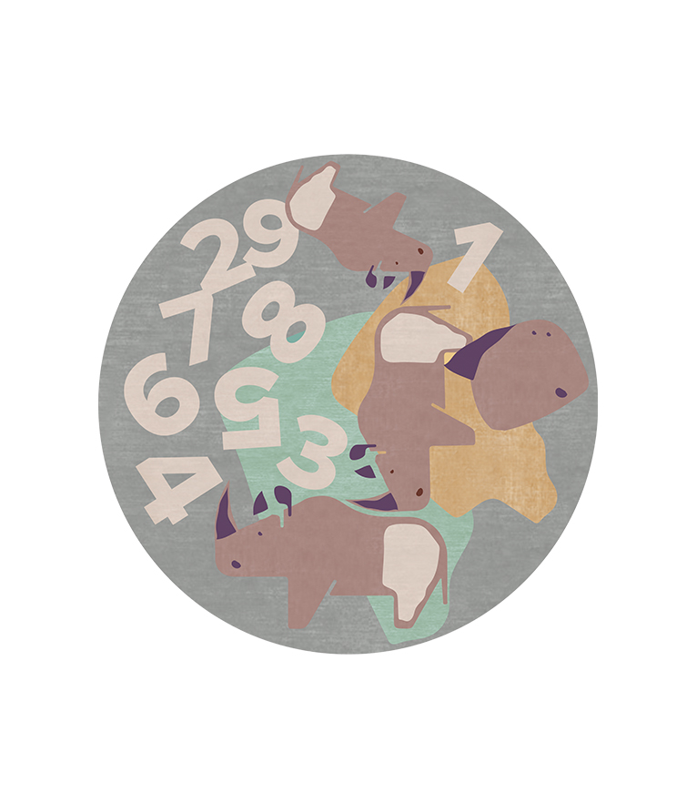 The Rhino's Troupe Round Rug - World Full Of Music - Home'Society