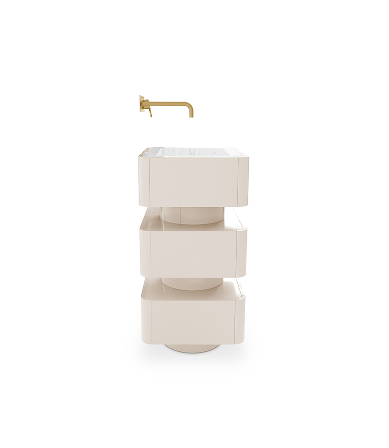 Shinto Pedestal Sink - With A Nero Marquina Marble Sink With A Modern Design - Home'Society