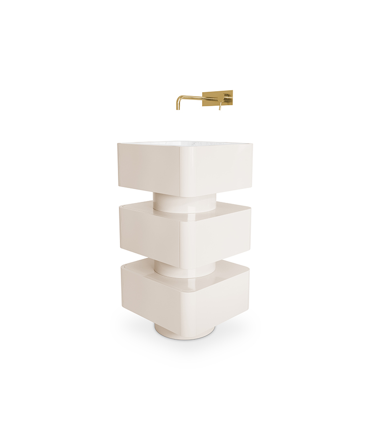 Shinto Pedestal Sink - With A Nero Marquina Marble Sink With A Modern Design - Home'Society