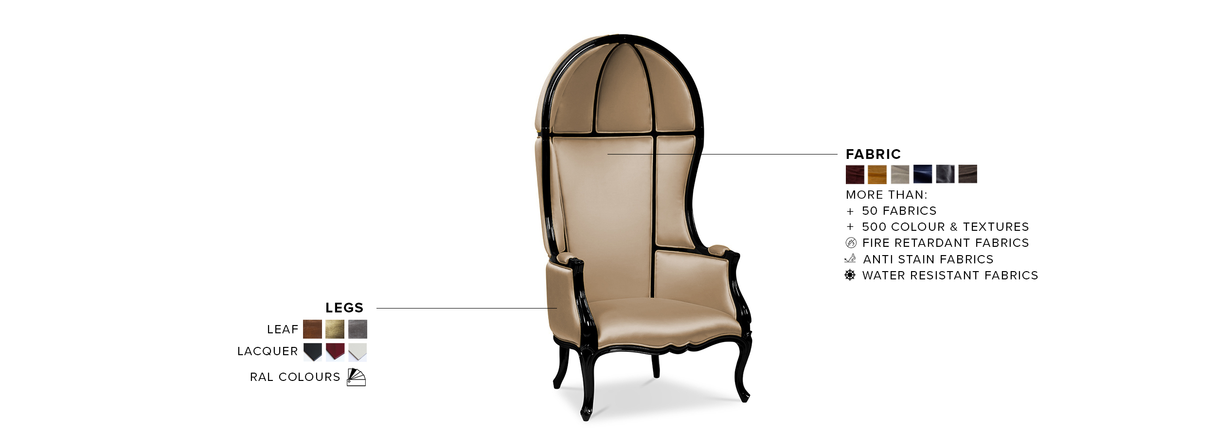 Namib Armchair - with Glossy Black Details Modern Classic - Home'Society