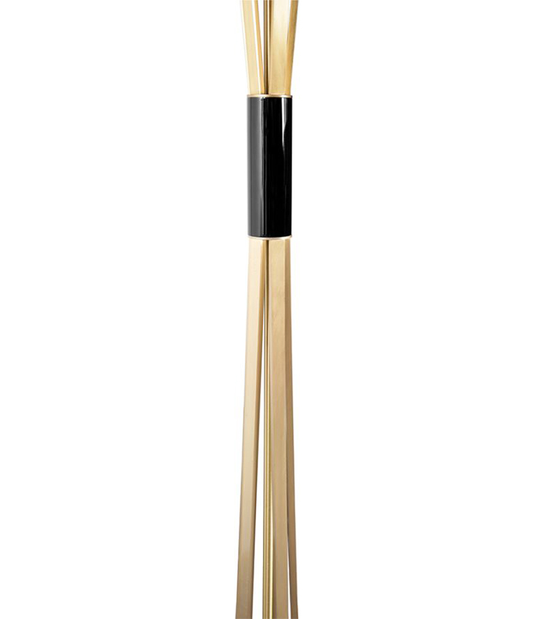 Miles Floor Lamp: Handmade In Brass With Marble Base - Home'Society