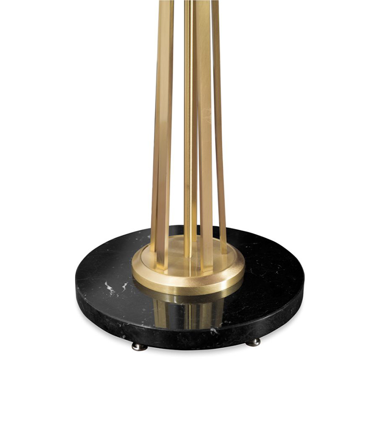Miles Floor Lamp: Handmade In Brass With Marble Base - Home'Society