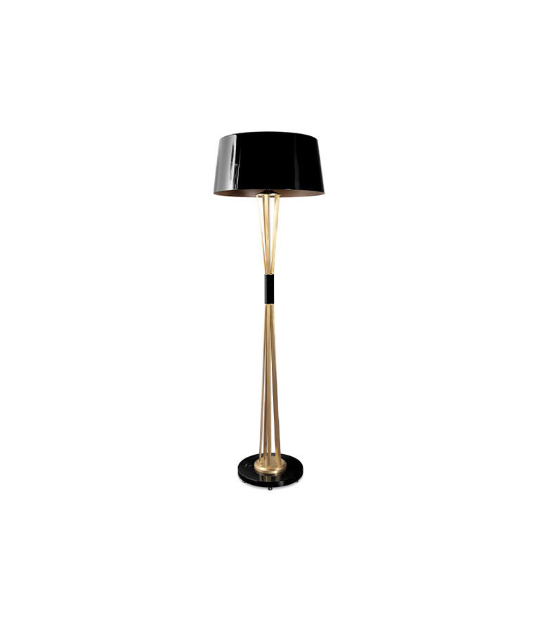 Miles Floor Lamp: Handmade In Brass With Marble Base - Home'Society