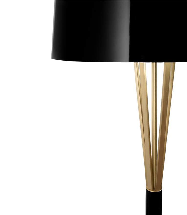 Miles Floor Lamp: Handmade In Brass With Marble Base - Home'Society