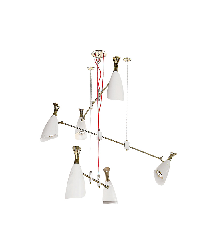 Duke Pendant Light – Sculptural White and Gold Ceiling Light - Home'Society