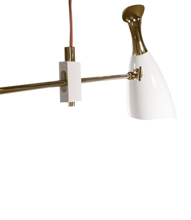 Duke Pendant Light – Sculptural White and Gold Ceiling Light - Home'Society