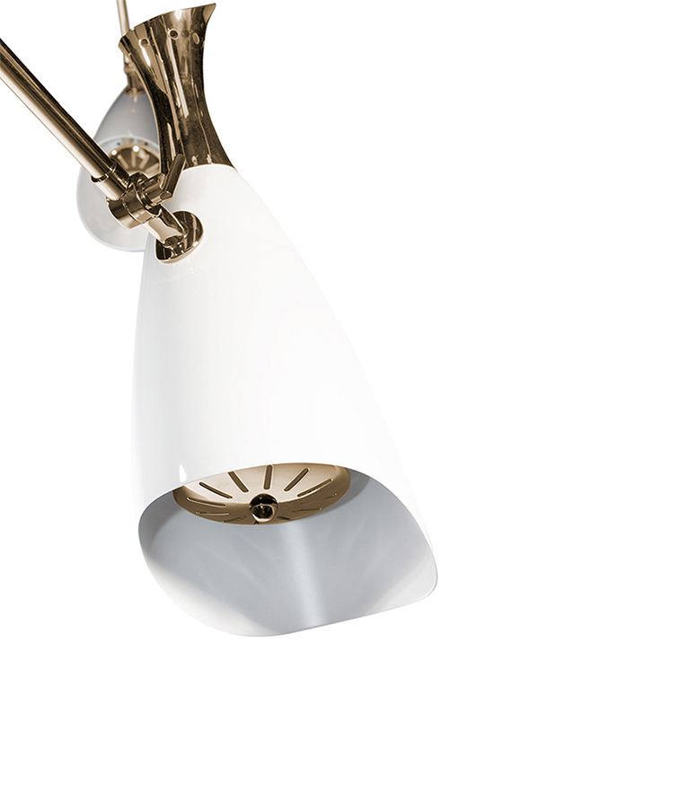 Duke Pendant Light – Sculptural White and Gold Ceiling Light - Home'Society