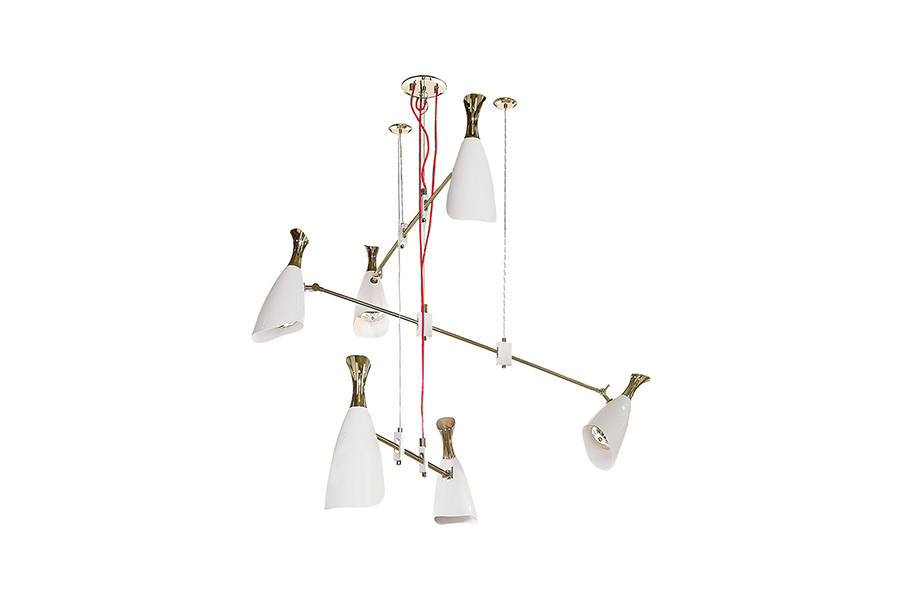 Duke Pendant Light – Sculptural White and Gold Ceiling Light