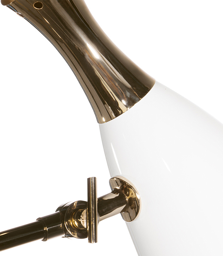 Duke Pendant Light – Sculptural White and Gold Ceiling Light - Home'Society