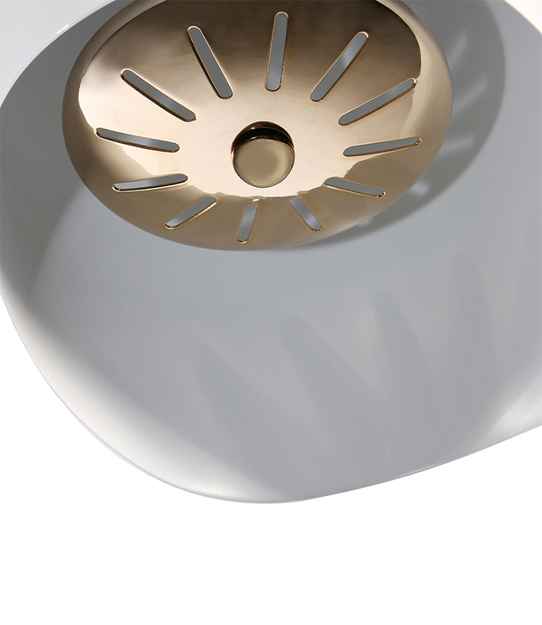 Duke Pendant Light – Sculptural White and Gold Ceiling Light - Home'Society