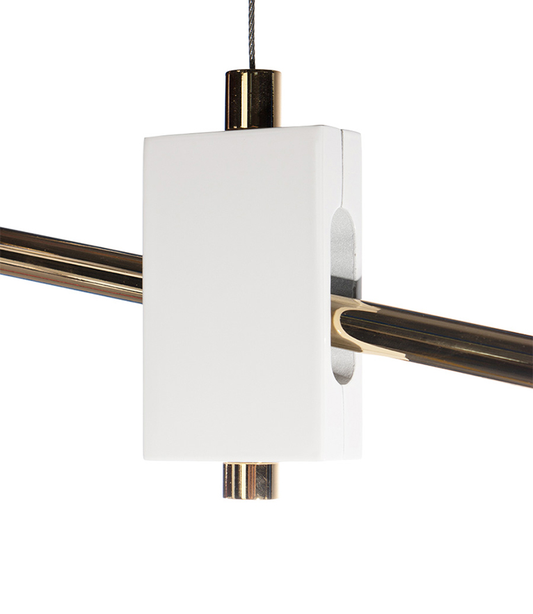 Duke Pendant Light – Sculptural White and Gold Ceiling Light - Home'Society