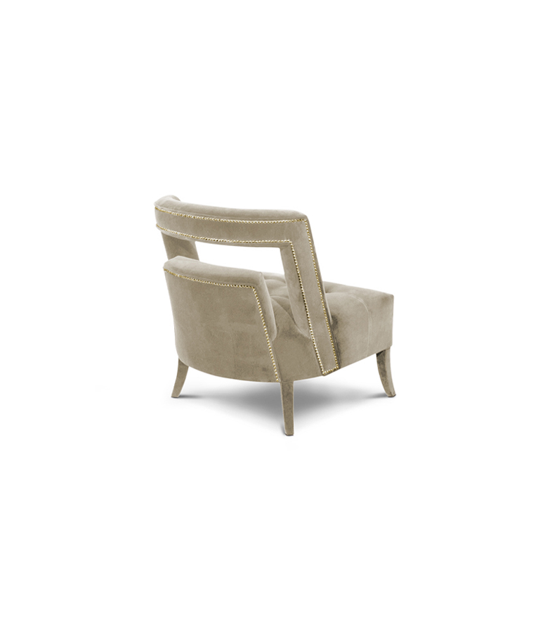 Naj Armchair – Pageant Blue Velvet Armchair with Nickeled Trim - Home'Society