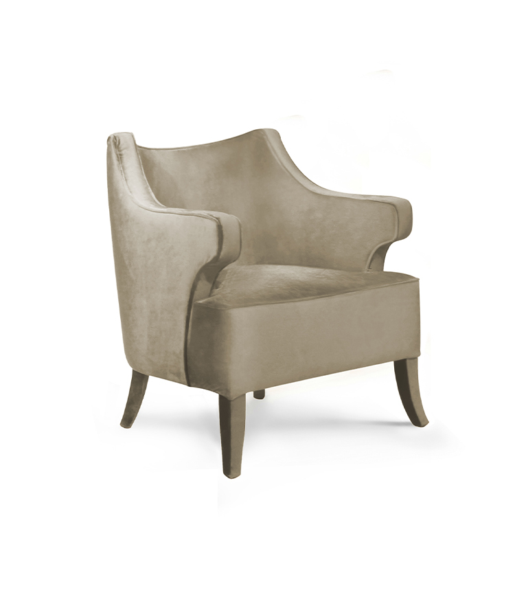 Java Armchair – Fully Upholstered Orange Velvet Accent Chair - Home'Society