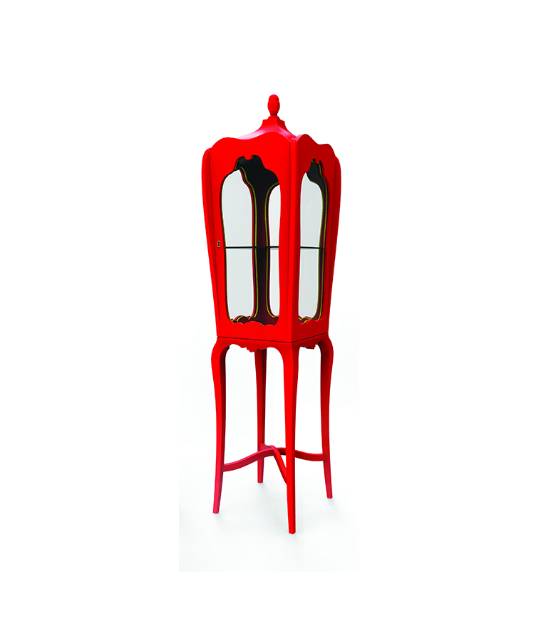 Palatino Slim Display Case: In Mahogany For Your Modern Interior Design - Home'Society