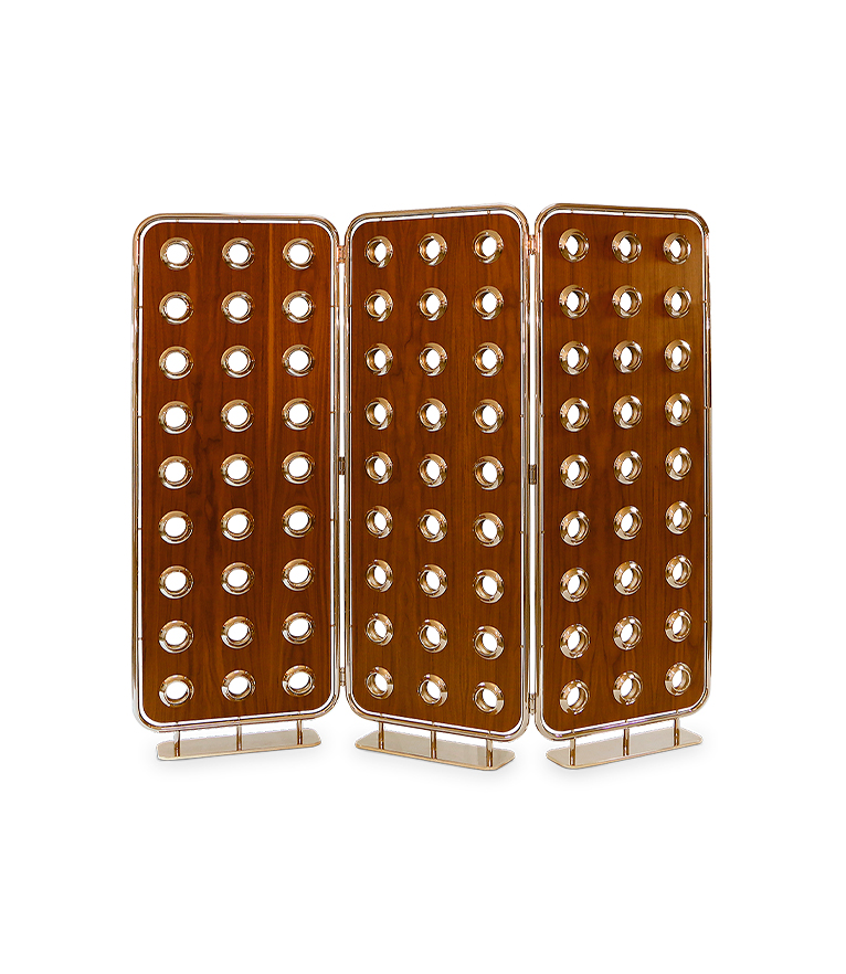 Monocles Screen Divider - Made In Solid Walnut Wood For A Modern Interior Design - Home'Society